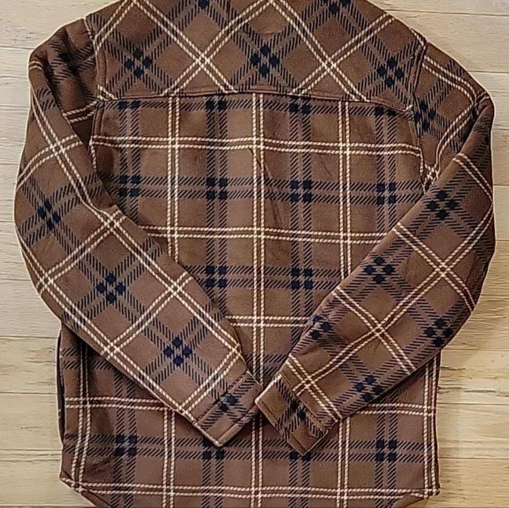 Weatherproof Shacket Men's Size Small Color Plaid Brown/Blue - Picture 8 of 14
